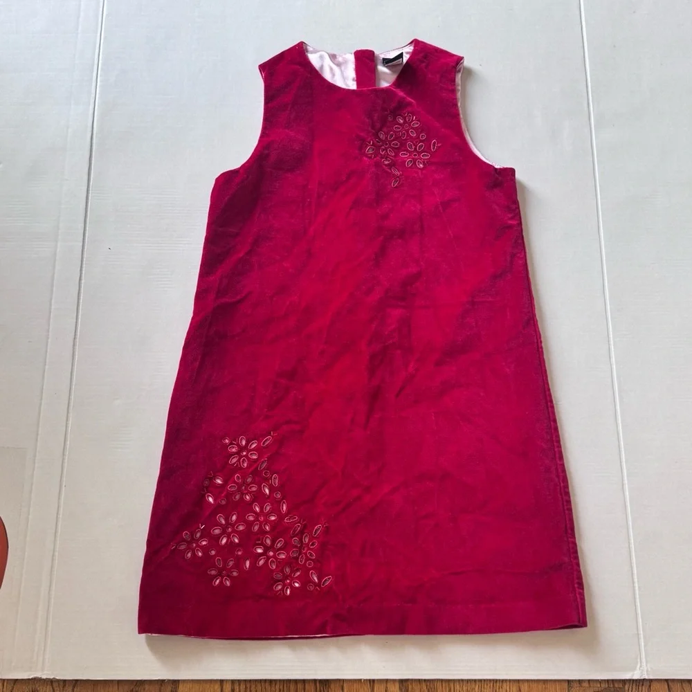 Gap Girls Sz M (7/8)‎ Velveteen Sleeveless Lined Beaded Cutout Dress
